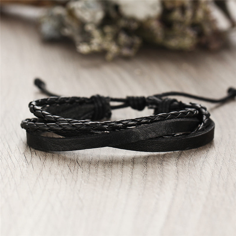 Men&#39;s Creative Vintage Leather Bracelet Set