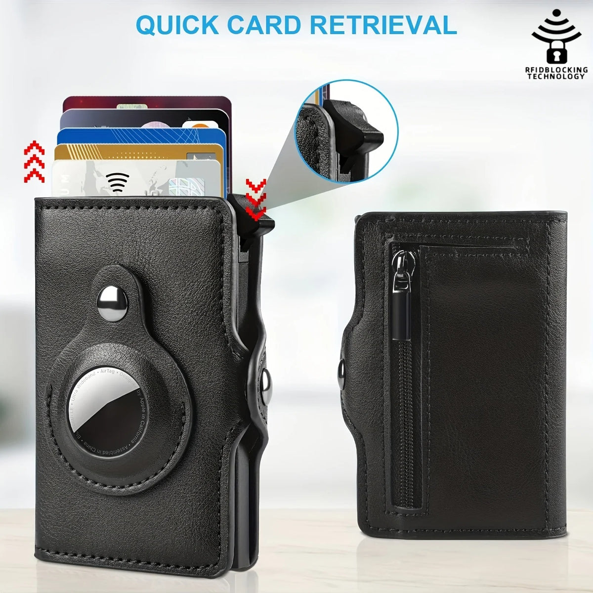 Men&#39;s Wallet Tracker Card Clamp Metal Card Holder