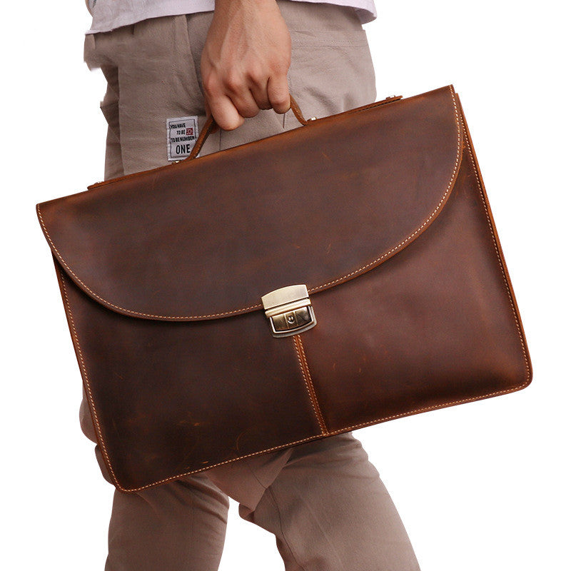 New Casual Retro Leather Cross Section Men&#39;s Bag