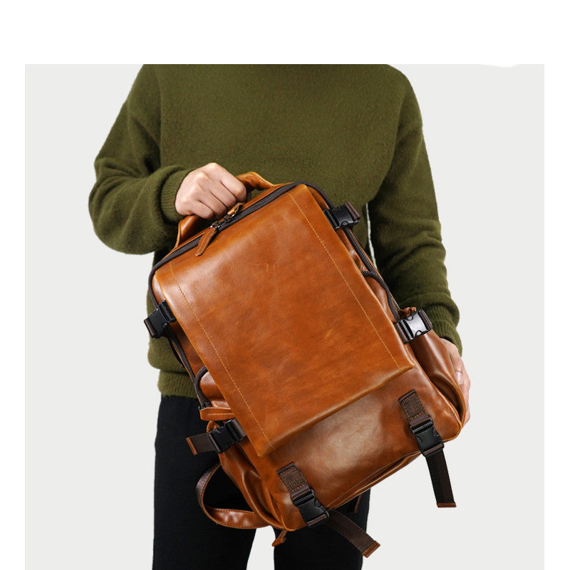 Men&#39;s Fashion Handmade Leather Business Backpack
