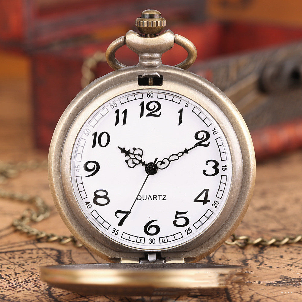 Personality Skeleton Pentagram Bronze Pocket Watch