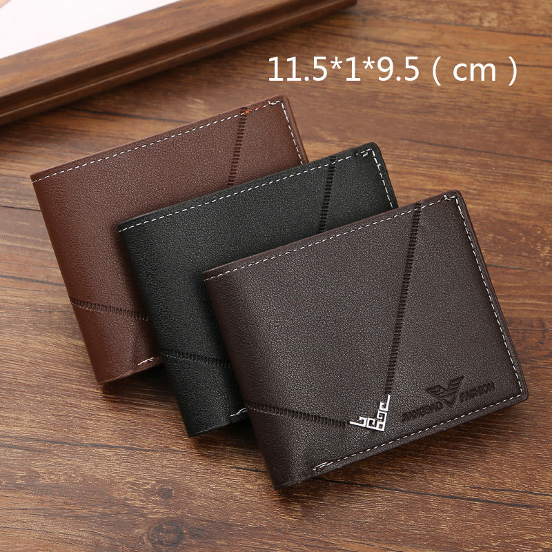 Men&#39;s Simplicity Fashion Multi-card-slot Lychee Pattern Short Wallet