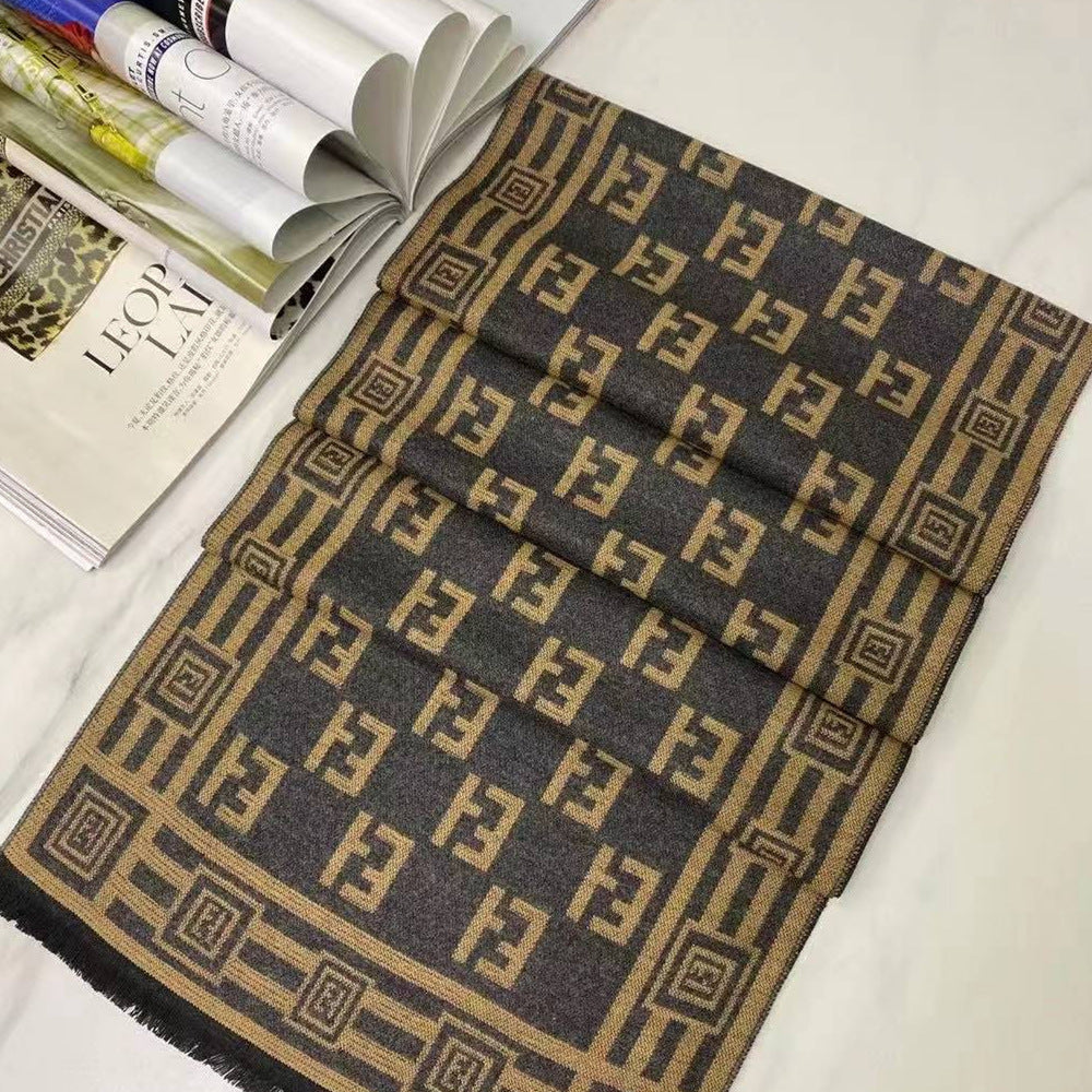 Men&#39;s Fashion Simple Brushed Warm Scarf