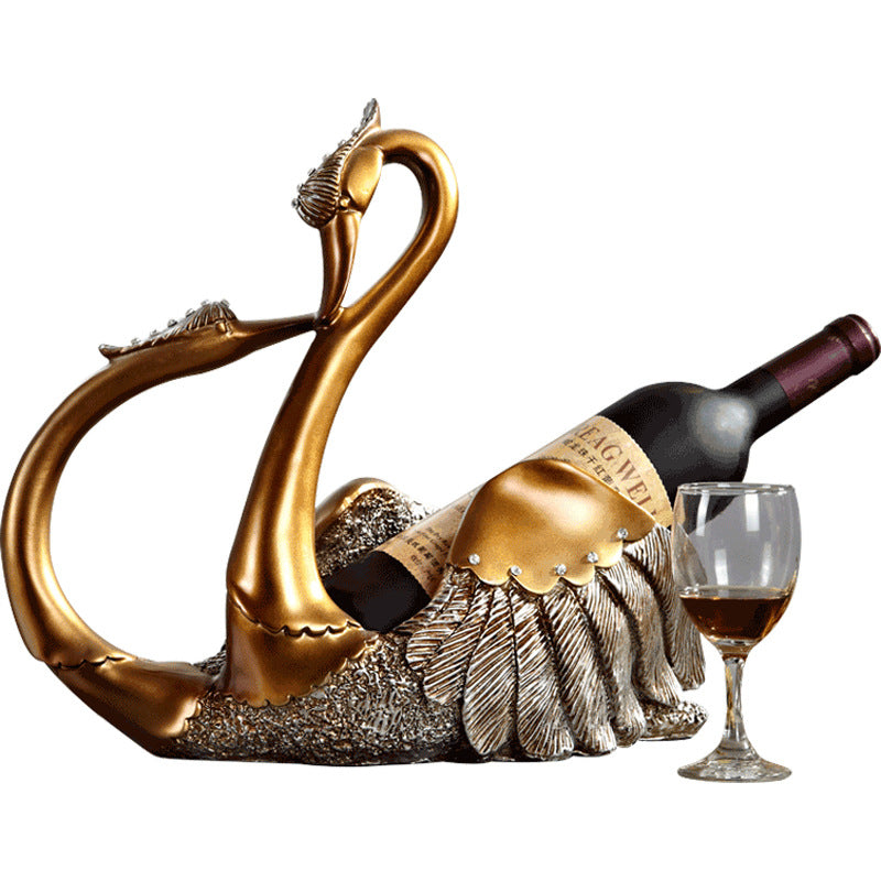 Wedding Gift European Style Swan Wine Rack Decoration