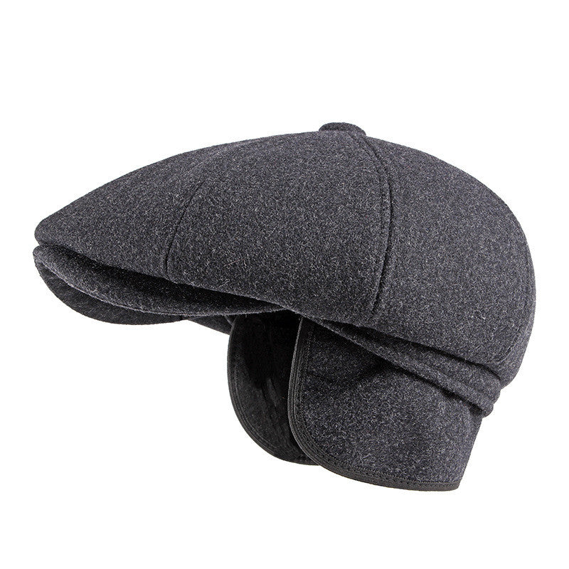 Men&#39;s Cap With Warm Ear Protection Beret