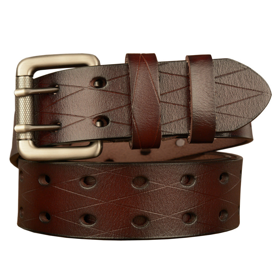Men&#39;s Double Pin Buckle Casual Belt