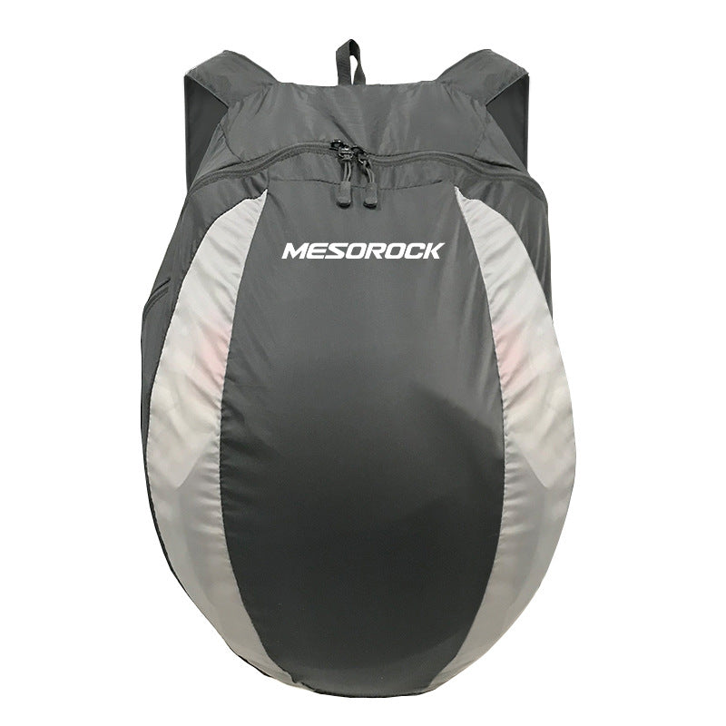 Backpack Motorcycle Riding Helmet Outside The Bag