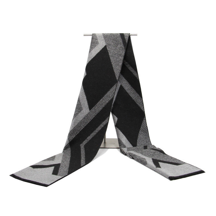 Men&#39;s High-end Fashion  Cotton Diamond Plaid Scarf