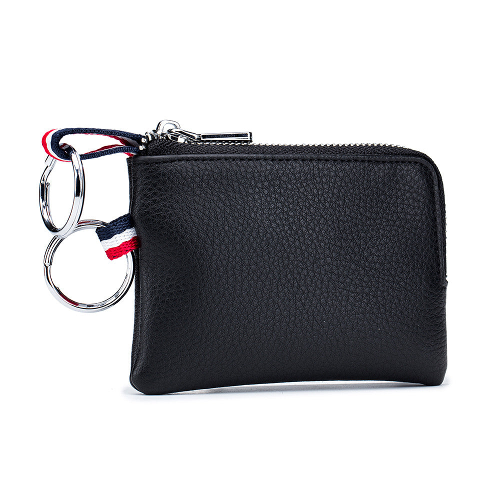 Men&#39;s Coin Purse European And American Leather Mini Wallet Soft Leather Zip Coin Driving License Key Case Card Holder Ultra-thin