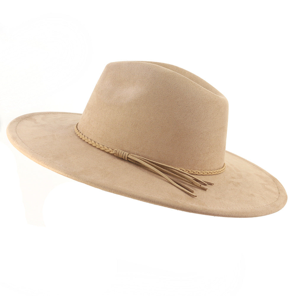 Men&#39;s Lady Couple Broad-brimmed Hat Flat Edge Gentlemen&#39;s Hat