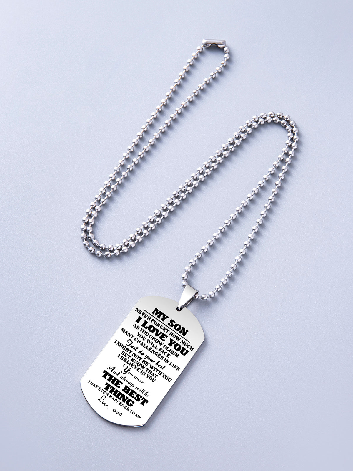 I Love You Grand Army Brand Silver Black Stainless Steel Pendant Necklace For Daughter Son