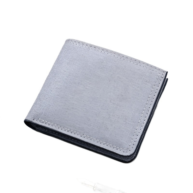 Men&#39;s Fashion Simple Short Canvas Wallet