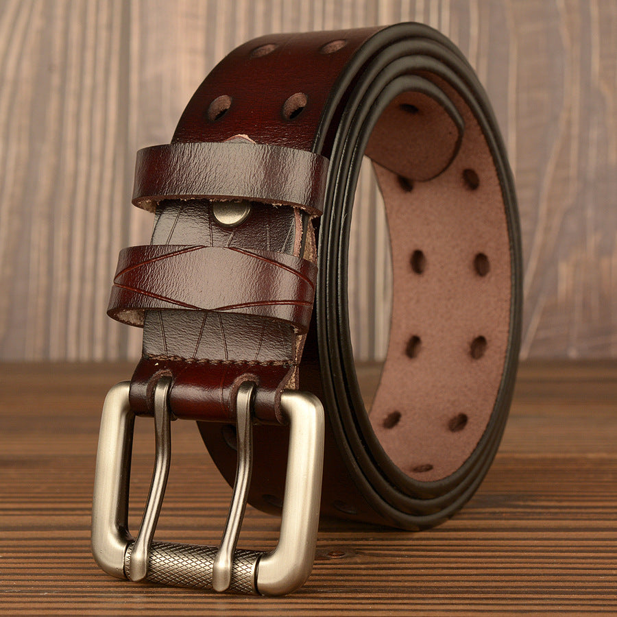 Men&#39;s Double Pin Buckle Casual Belt