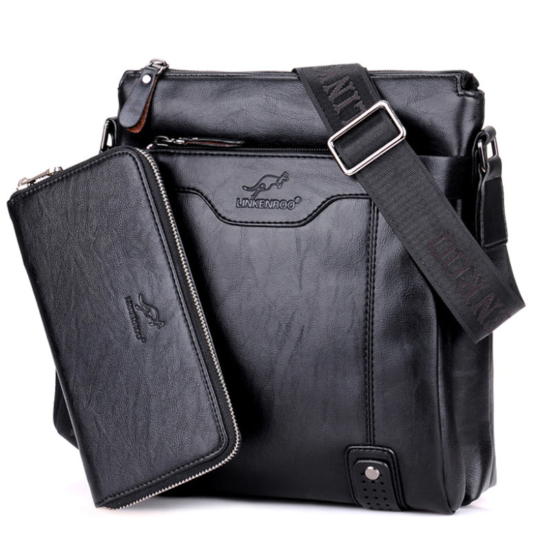 One Shoulder Men&#39;s Leather Bag Crossbody Business Briefcase