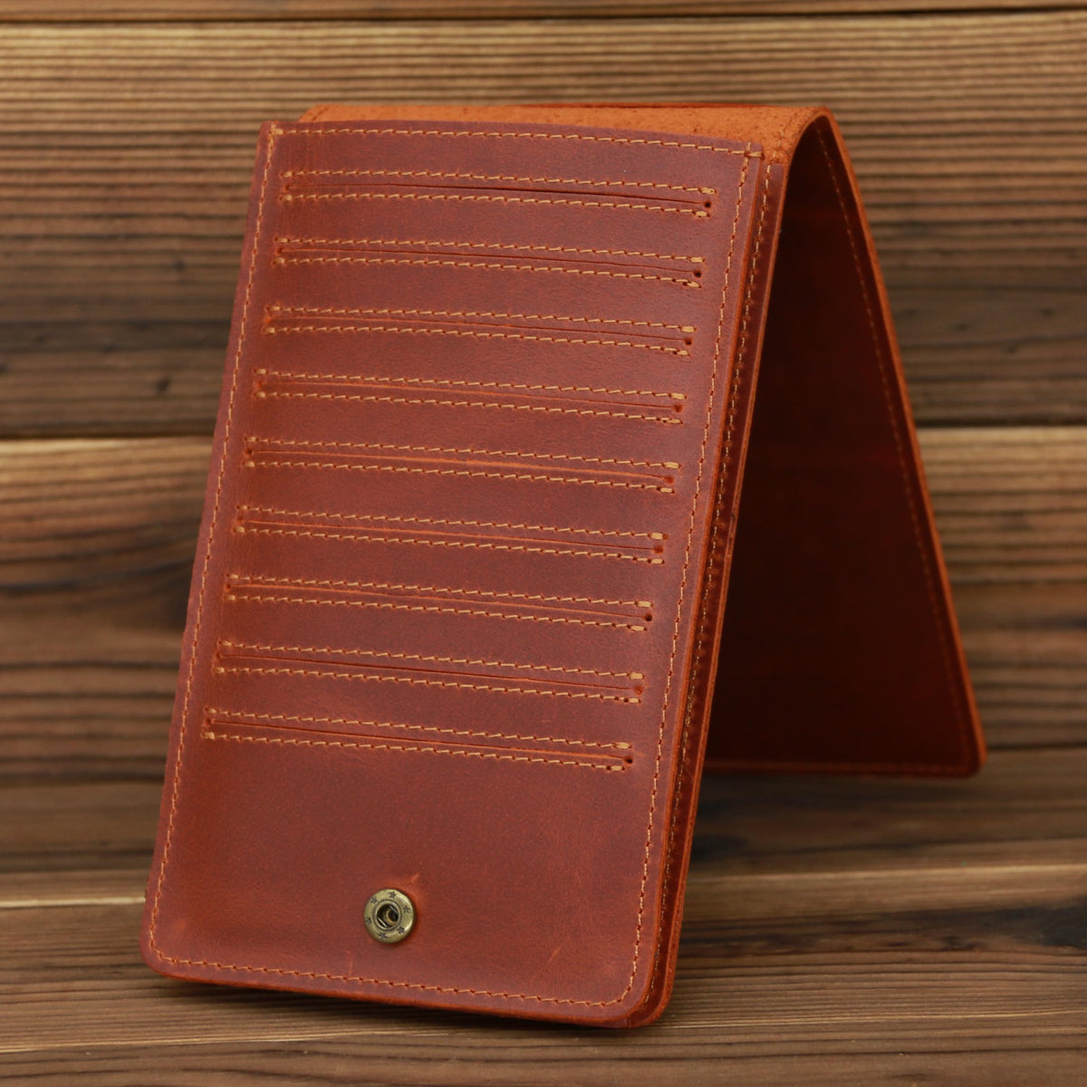 Men&#39;s Simple Leather Long Phone Bag