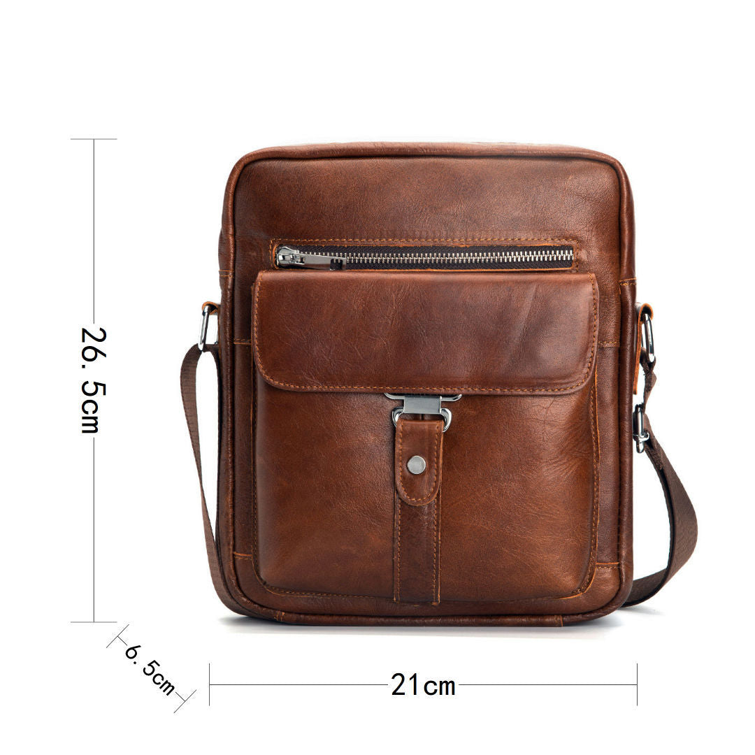 Men&#39;s Leather One-shoulder Briefcase