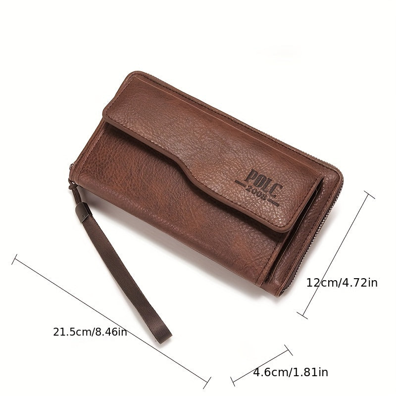 New Men&#39;s Wallet Long Fashion Soft Wallet Zipper Multi-card Wallet Mobile Phone Bag Large Capacity