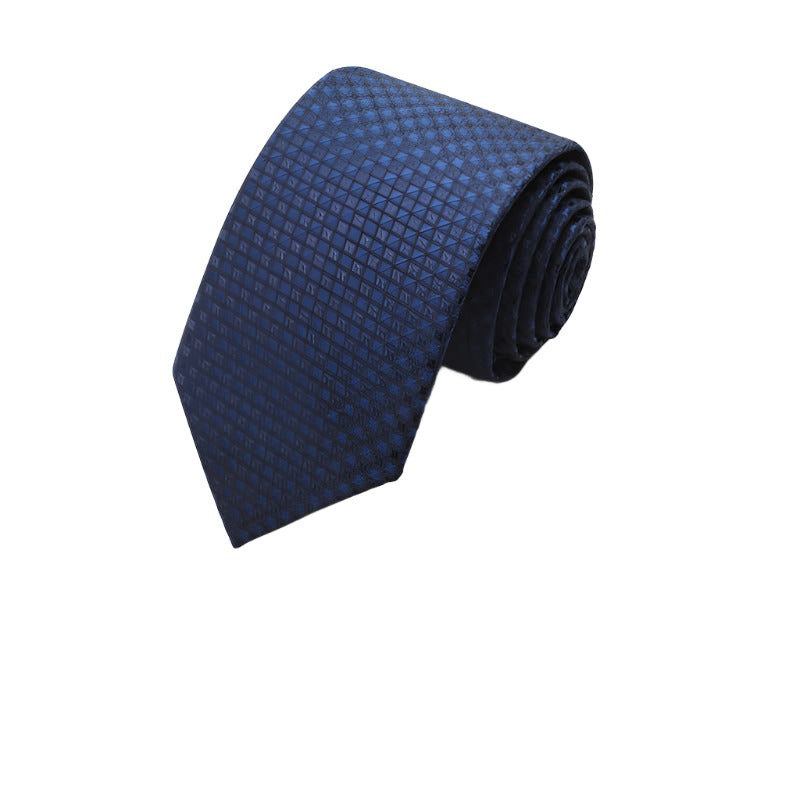 Navy Blue Tie Men&#39;s Business Dress 7cm Casual Gradient Plaid