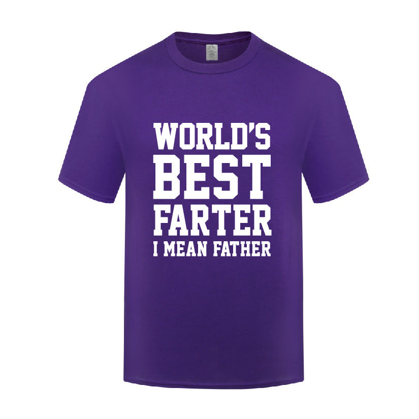 Funny Ironic Father&#39;s Day Gift T Shirt Men&#39;s Loose World&#39;s Best Farter I Mean Father