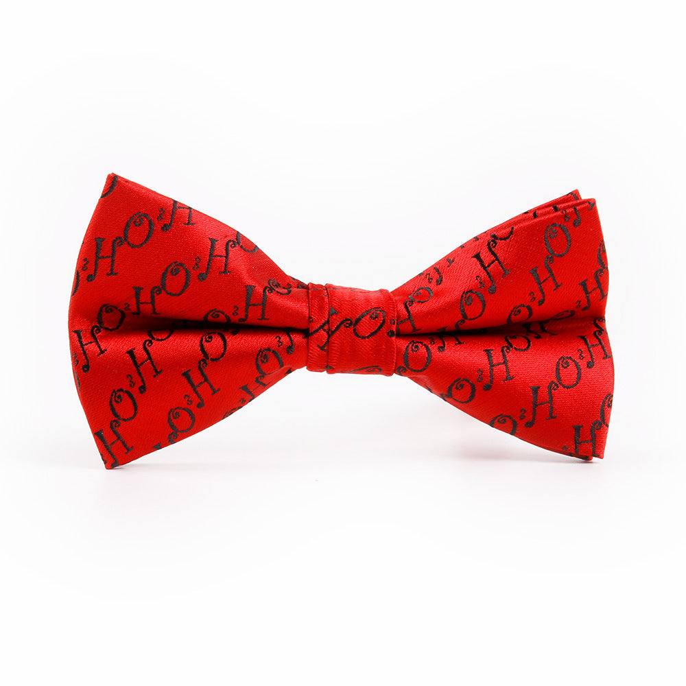 Men&#39;s Holiday Christmas Tree Snowflake Pattern Bow Tie