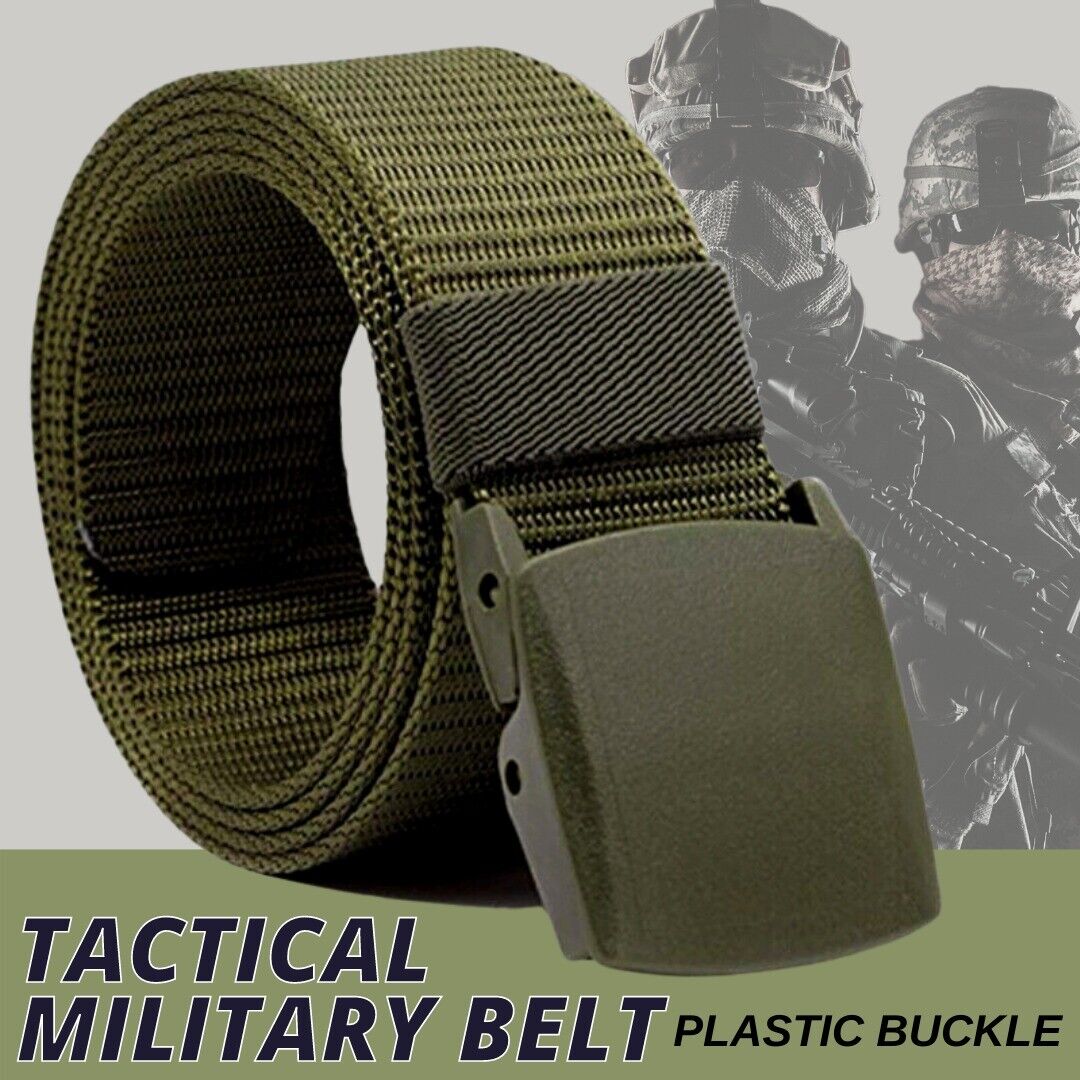 Men&#39;s Plastic Cam Buckle Nylon Canvas Tactical Waistband Webbing Military Belt