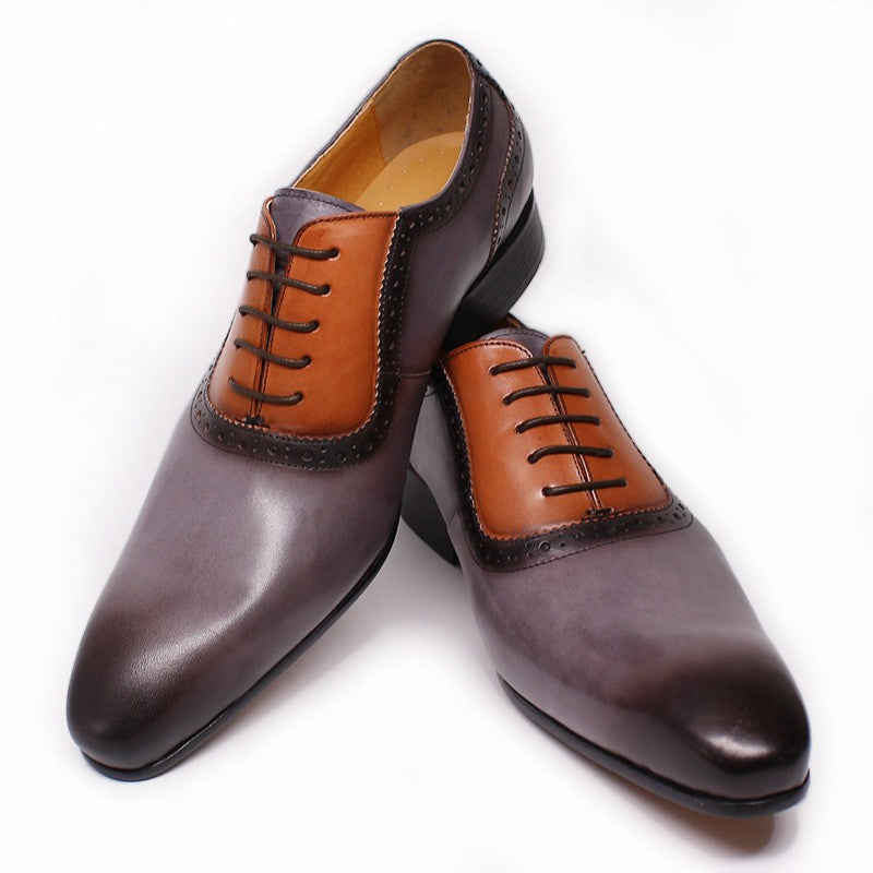Men&#39;s Color Blocking Formal Leather Shoes