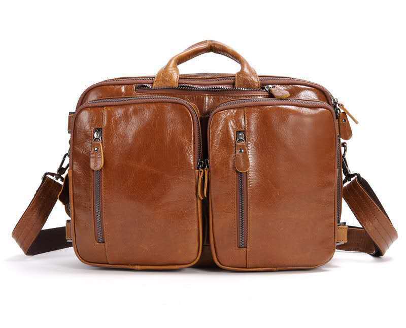 Men&#39;s Multi-functional First-layer Imported Leather Bag