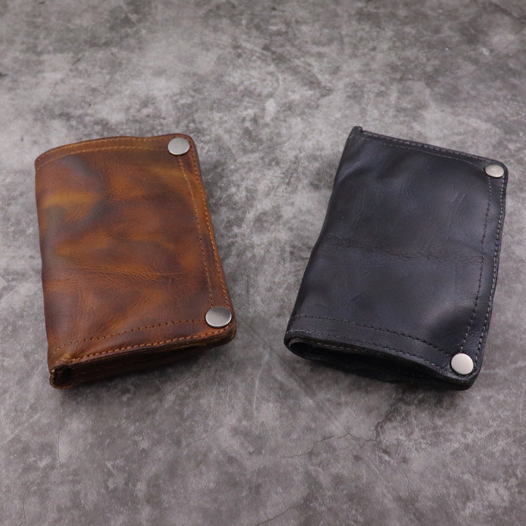 Men&#39;s Handmade Vertical Wallet With Multiple Card Slots
