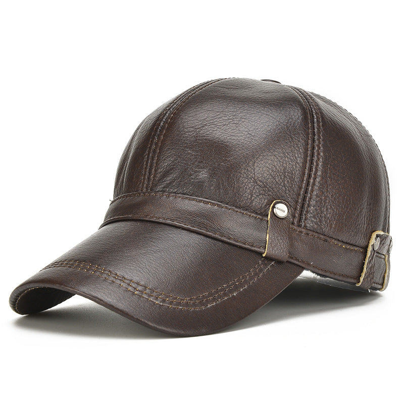 Men&#39;s Head Layer Cowhide Adjustable Hat
