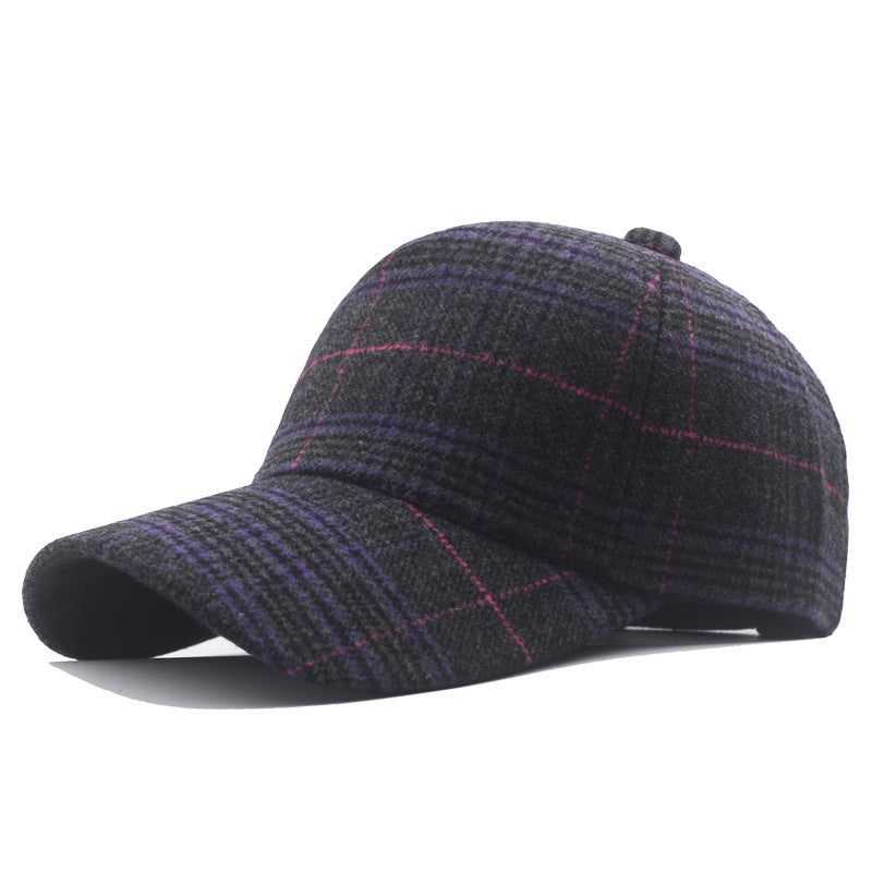 Cotton Men&#39;s And Women&#39;s Fashion Color Check Baseball Cap