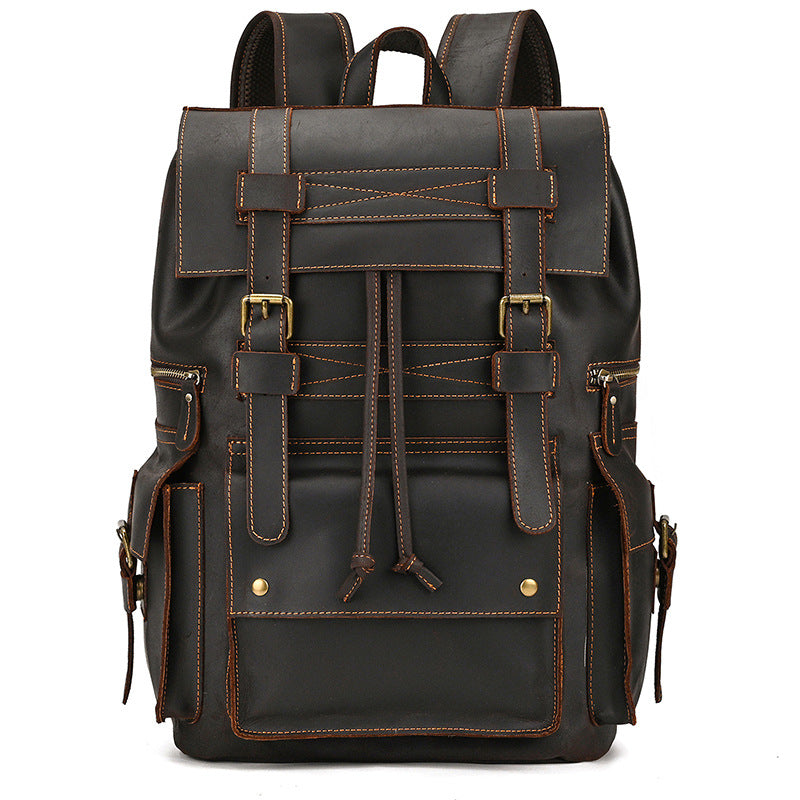 Leather Large Capacity Vintage Crazy Horse Backpack