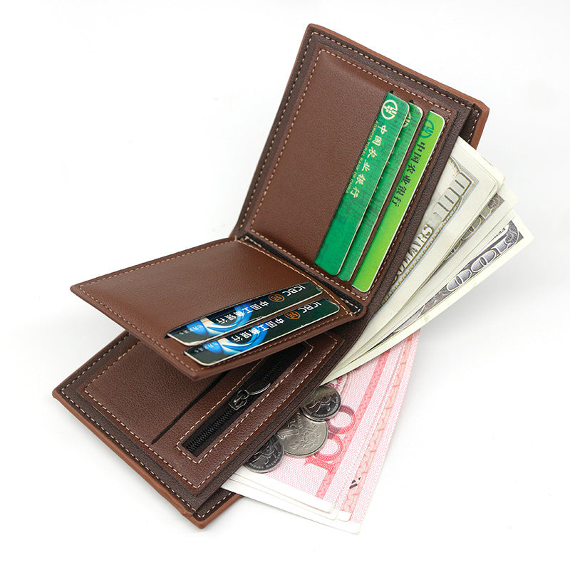 Men&#39;s Short Retro Large Capacity Fashion Casual Multi-card Wallet