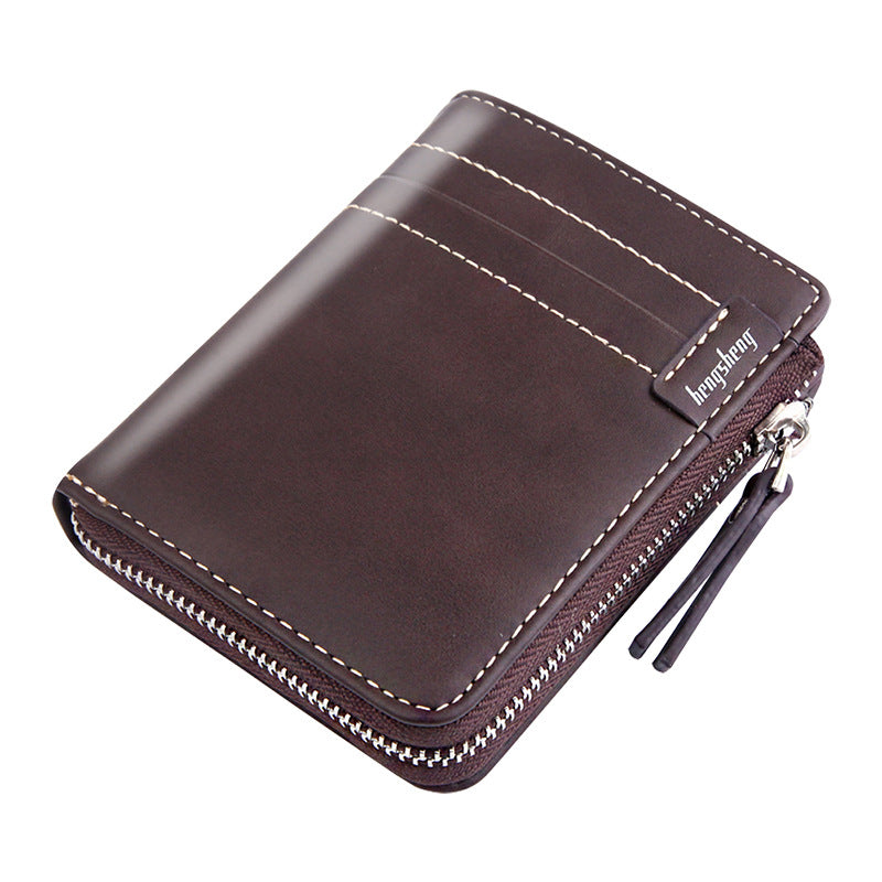 Men&#39;s Wallet Short Wallet Retro Zipper Dollar