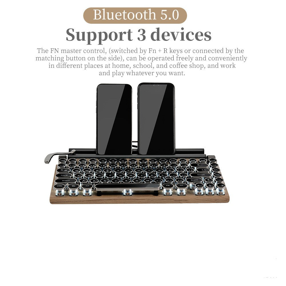 Vintage Bluetooth Mechanical Keyboard Punk Dot