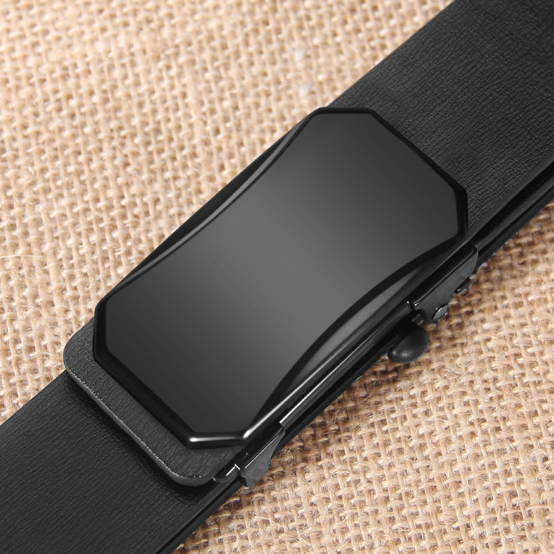 Toothless Automatic Buckle Belt Men&#39;s Leather Two-layer Cowhide Belt Men&#39;s Business Casual Men&#39;s Middle-aged Youth Belt