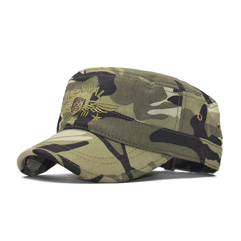 Camouflage Flat-top Hat Army Hat Embroidered Baseball Hat Men&#39;s Summer