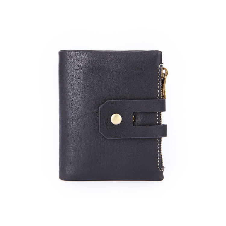 Leather Men&#39;s Wallet Short Vintage Handheld