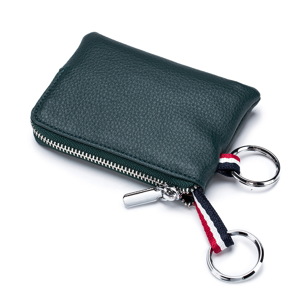 Men&#39;s Coin Purse European And American Leather Mini Wallet Soft Leather Zip Coin Driving License Key Case Card Holder Ultra-thin