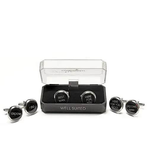 Wedding Novelty Cufflinks - One Pair Printed Set