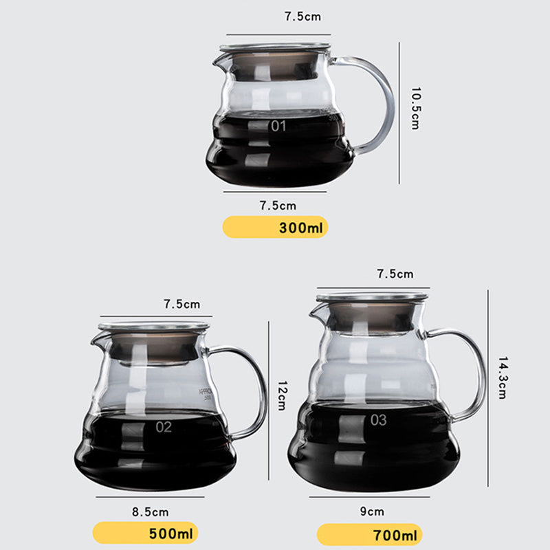 High Borosilicate Glass Cloud Coffee Pot Filter Cup