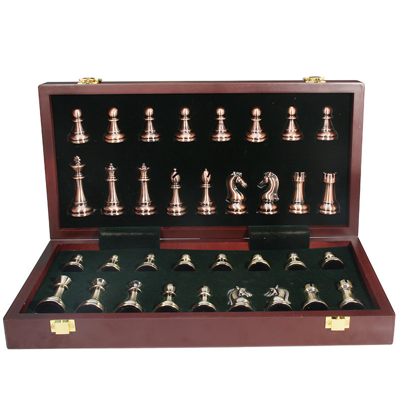 Chess Match Special High-end Gift Box Set Solid Wood Folding Board Large Pieces Chess