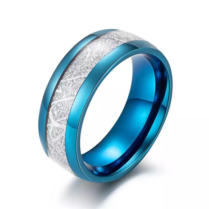 Carbon Fiber Couple Stainless Steel Jewelry Inlaid Anti-Stone Men&#39;s Ring