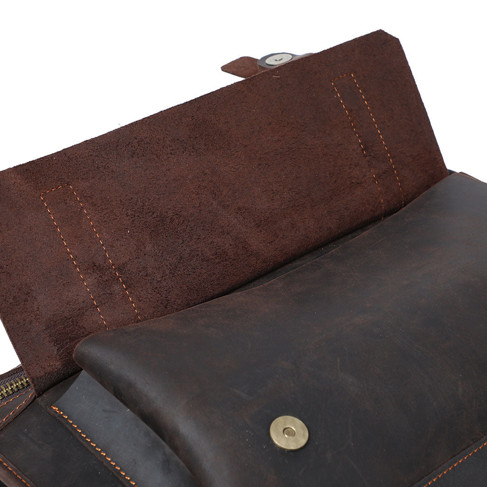 Retro First Layer Cowhide Crossbody Leather Large-capacity One-shoulder