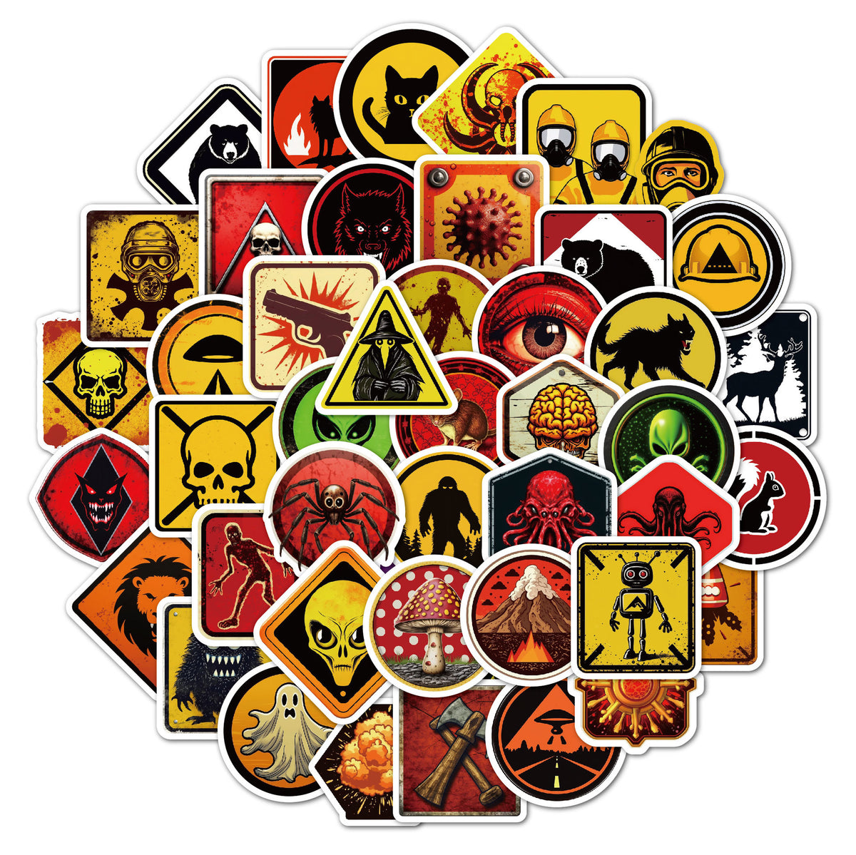 Warning 50 Personalized Waterproof Motorcycle Skateboard Luggage Helmet Stickers