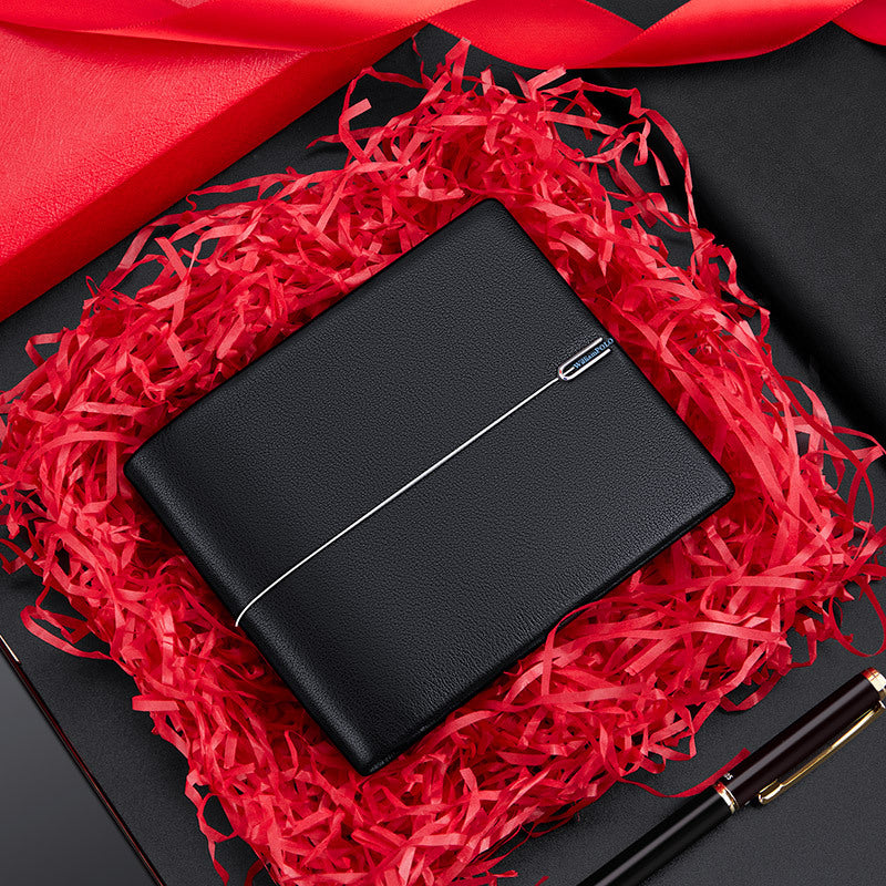 Wallet Men&#39;s Business Cowhide Fashion Black