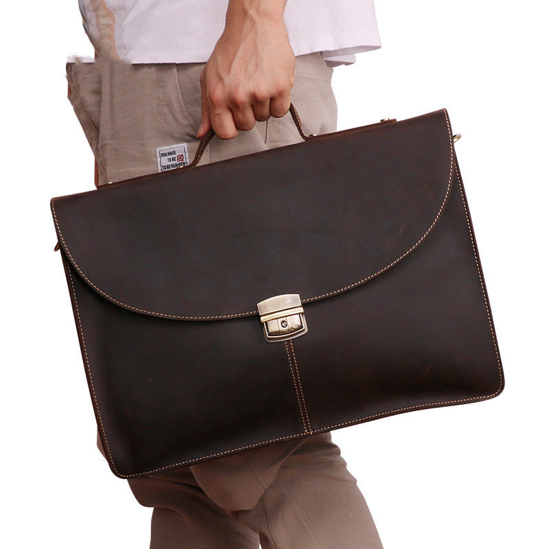 New Casual Retro Leather Cross Section Men&#39;s Bag