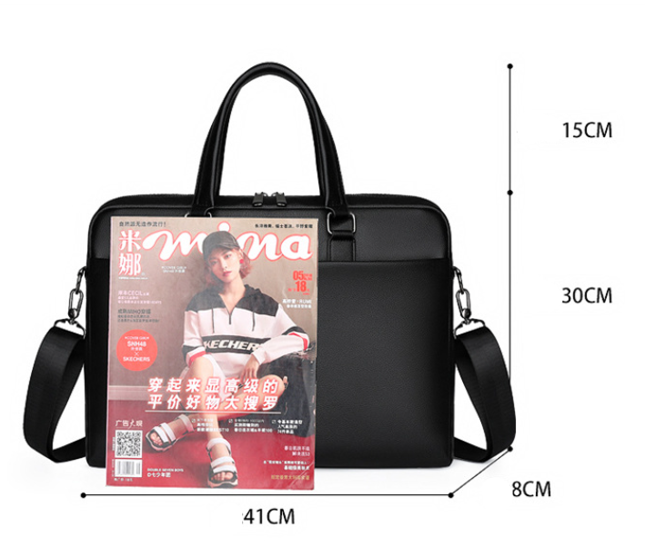Men&#39;s PU Portable Oblique Span Business Briefcase Large Capacity Travel