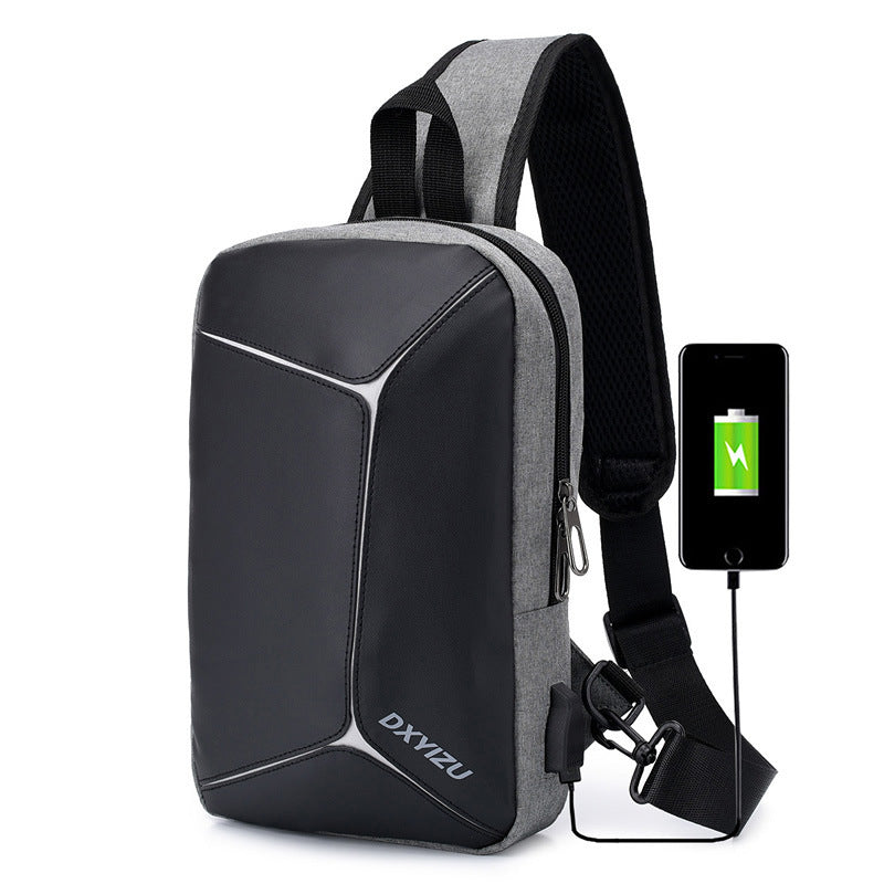 Men&#39;s Rechargeable Messenger Shoulder Bag Anti-theft Business Casual Anti-splashing