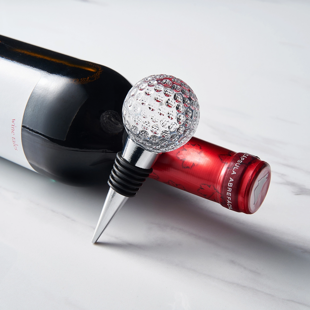 Golf Ball Wine &amp; Champagne Bottle Stopper