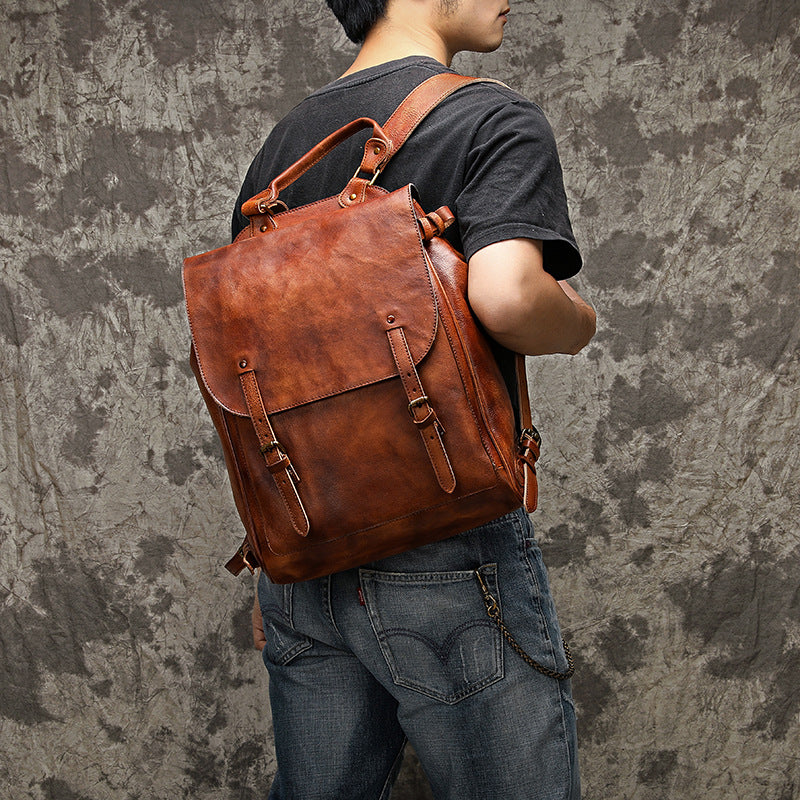 Fashion Leather Casual Business Men&#39;s Backpack